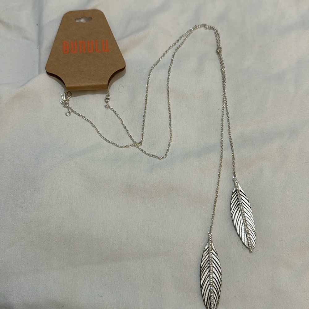 Crystal leaf necklace